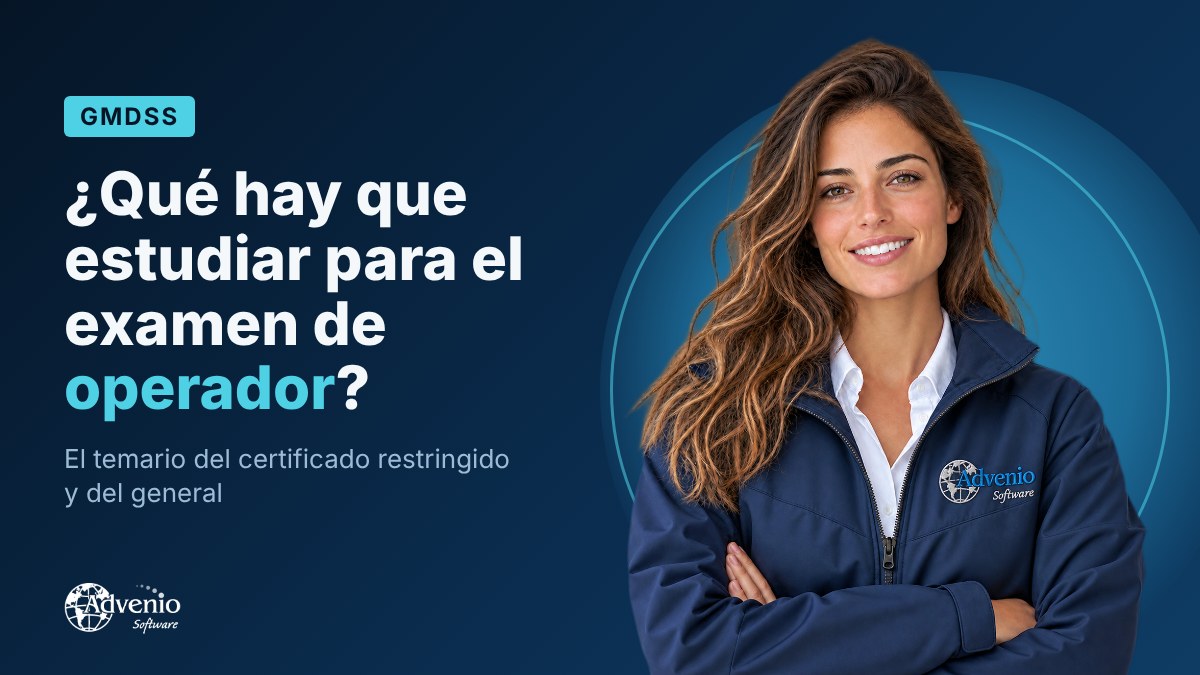 Mujer sonriente con una campera de Advenio Software, junto al título «¿Qué hay que estudiar para el examen de operador?»