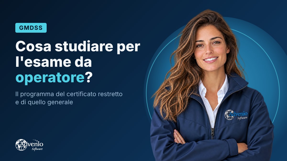 Donna sorridente con una giacca Advenio Software, accanto al titolo «Cosa studiare per l'esame da operatore?»