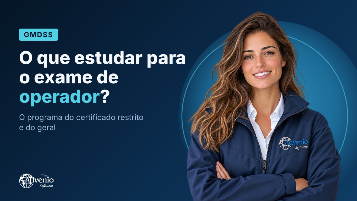 Mulher sorridente com um casaco da Advenio Software, junto ao título «O que estudar para o exame de operador?»